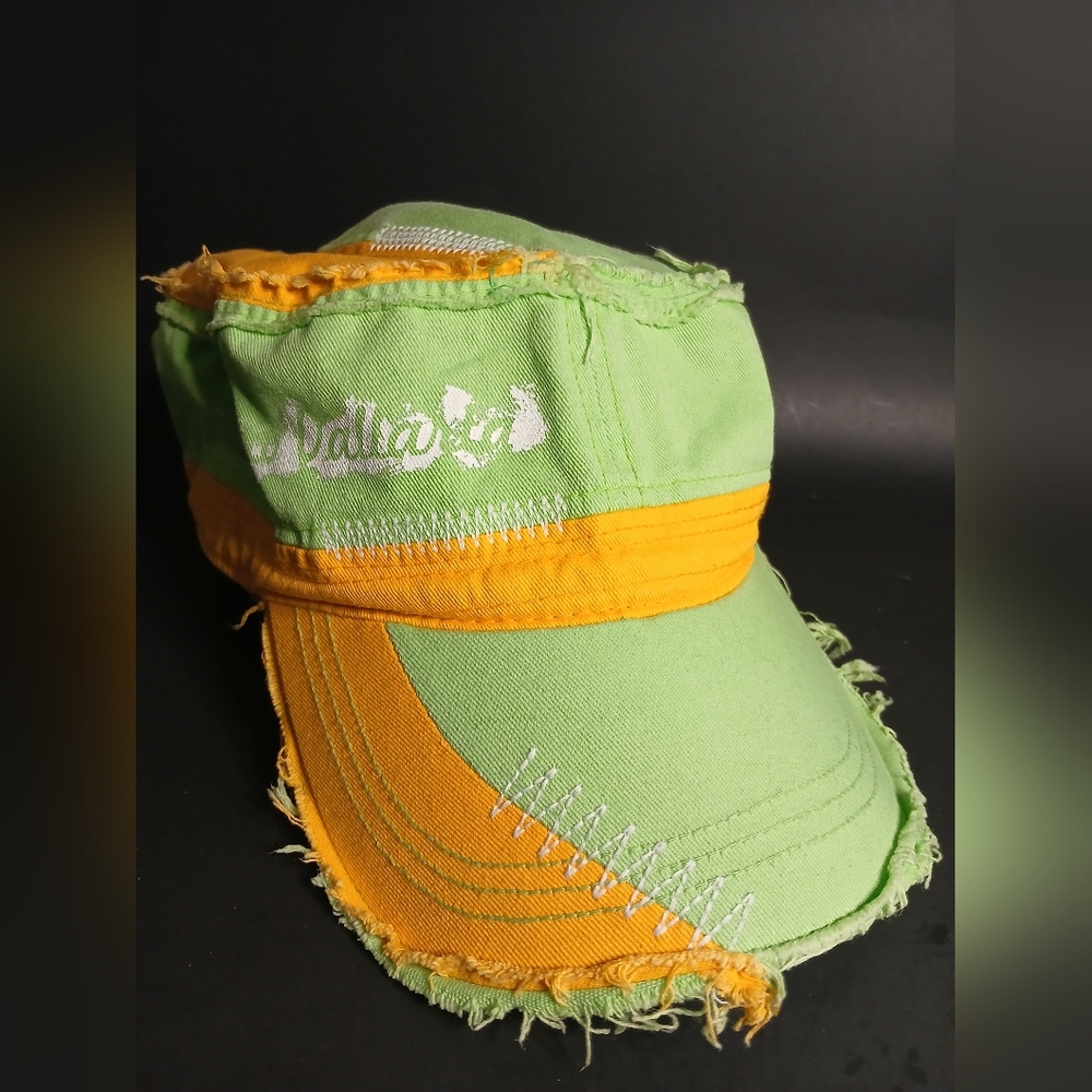Green and Orange Distressed Cap